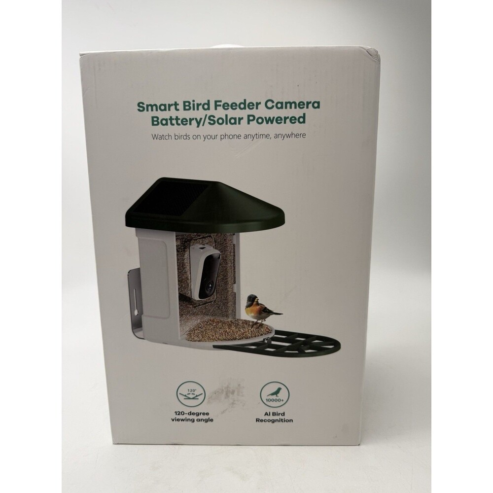 Smart Bird Feeder with Camera AI ldentify 10,000+ Bird, Solar Powered, Wireless